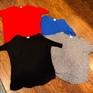 LuLaRoe Women's Short Sleeve Tees - Red, Blue, Black, Gray